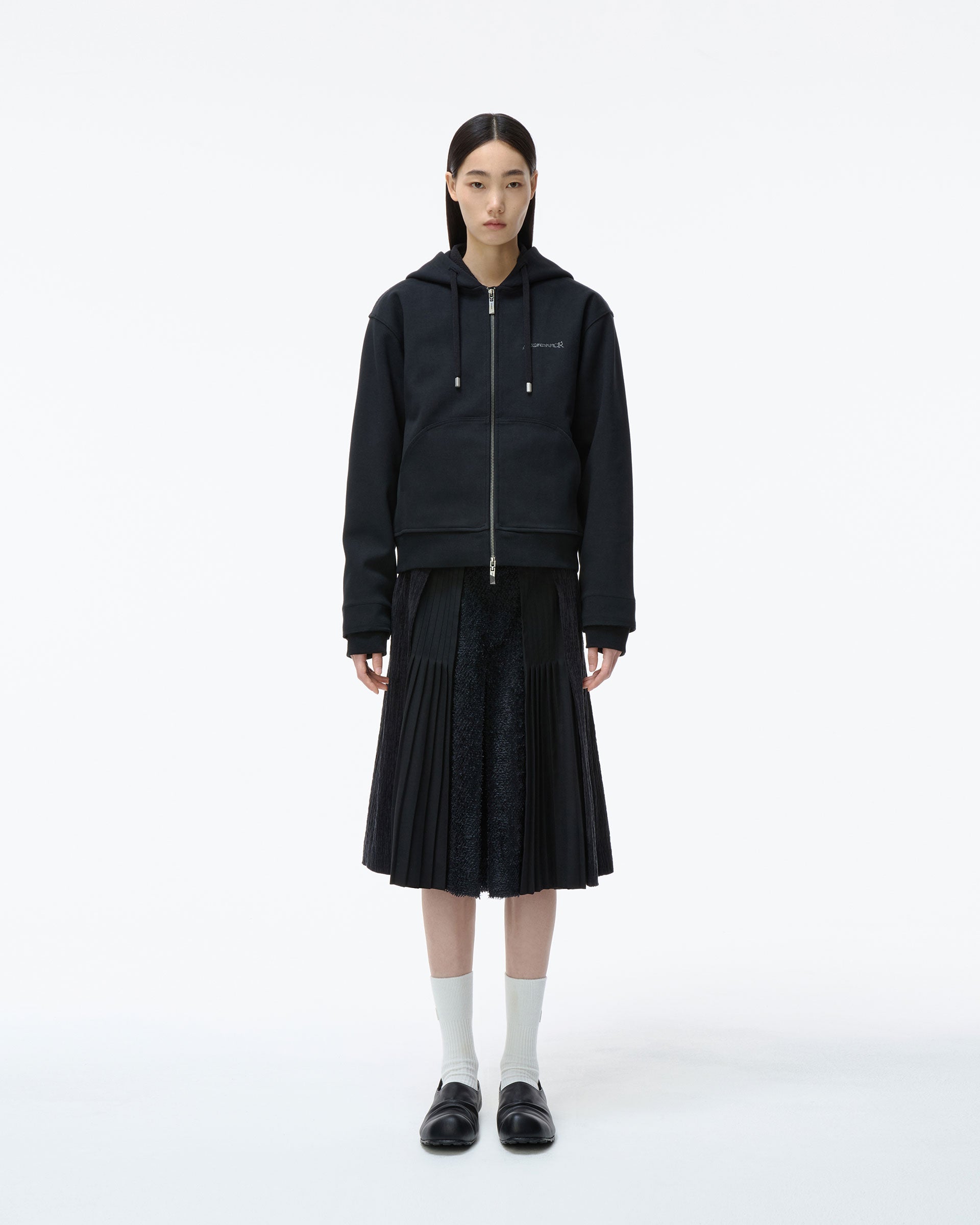 Ader Error - Titan 连帽衫拉链产品。30（黑色）| TRAB K-Fashio