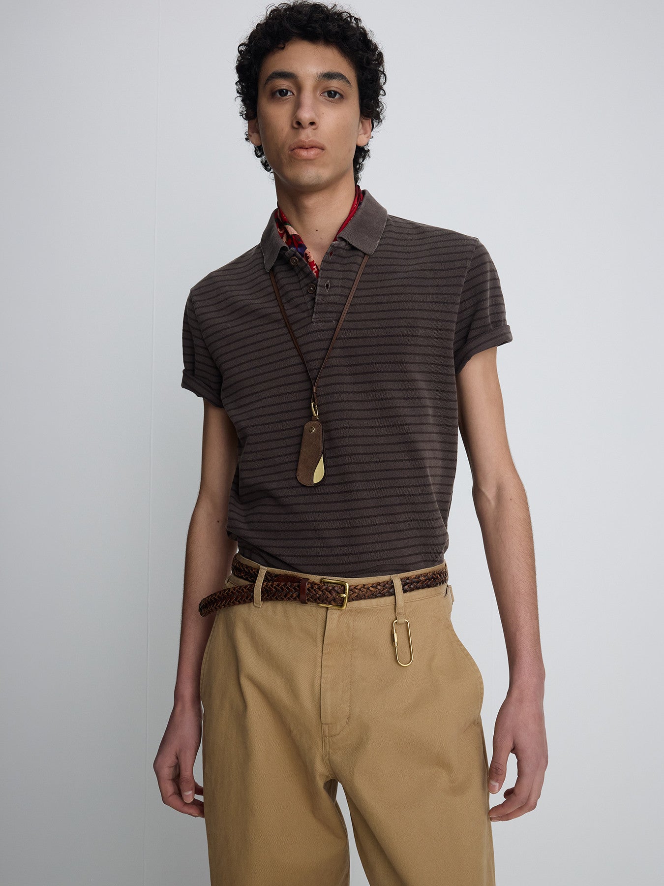 【TONYWACK】GARMENT DYED STRIPE PIQUÉ POLO Tonywack - Garment Dyed Stripe Piqué Polo (Faded Brown) | TRAB K-Fa