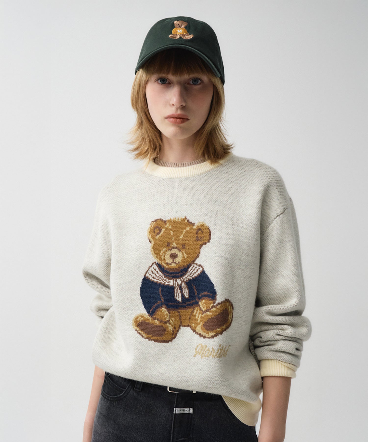 Marithe & Francois Girbaud - Doodle Bear Sweater (Ivory) | TRAB K-F