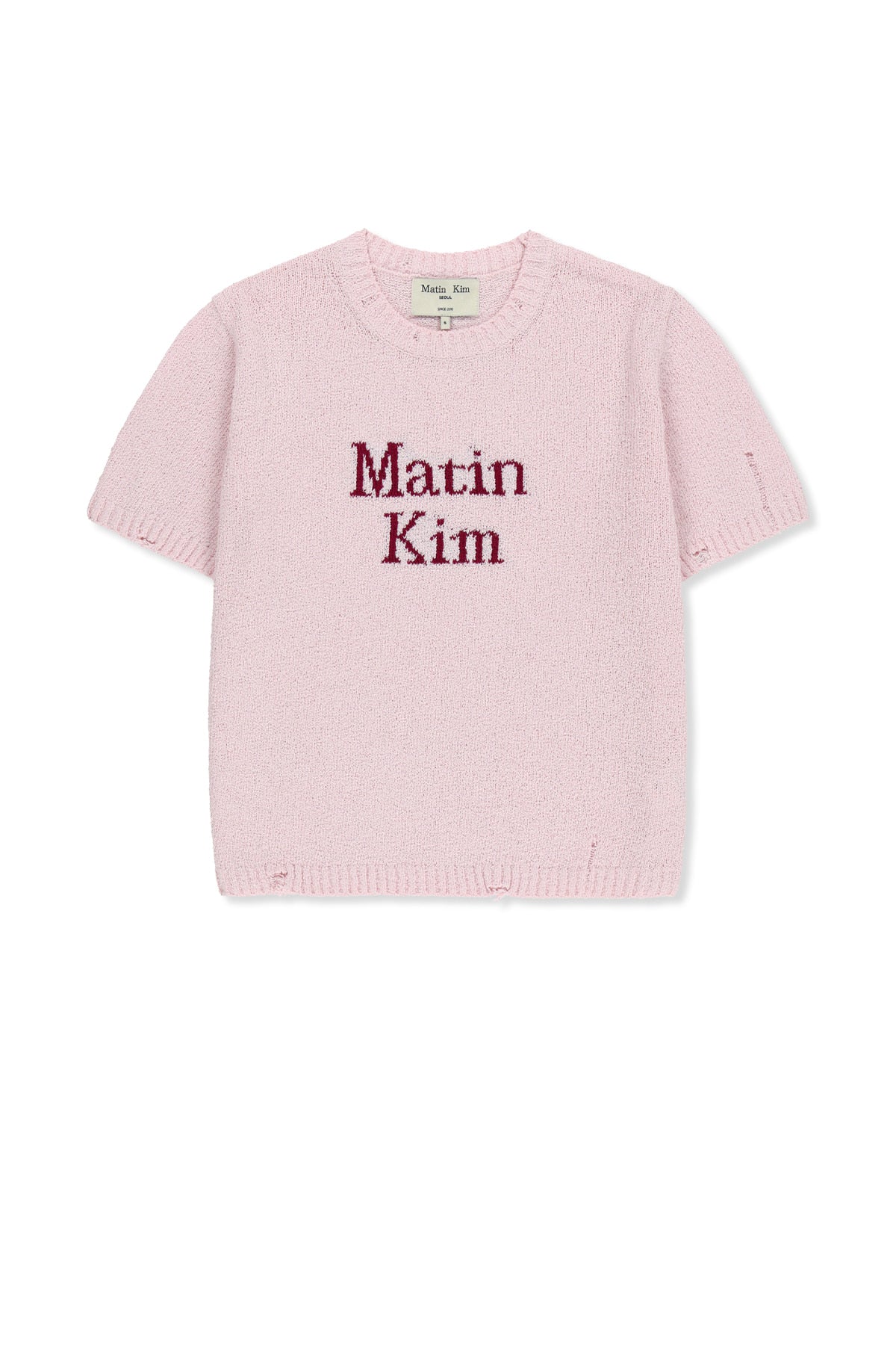 Matin Kim - ハーフスリーブロゴプルオーバー (ピンク) | TRAB K