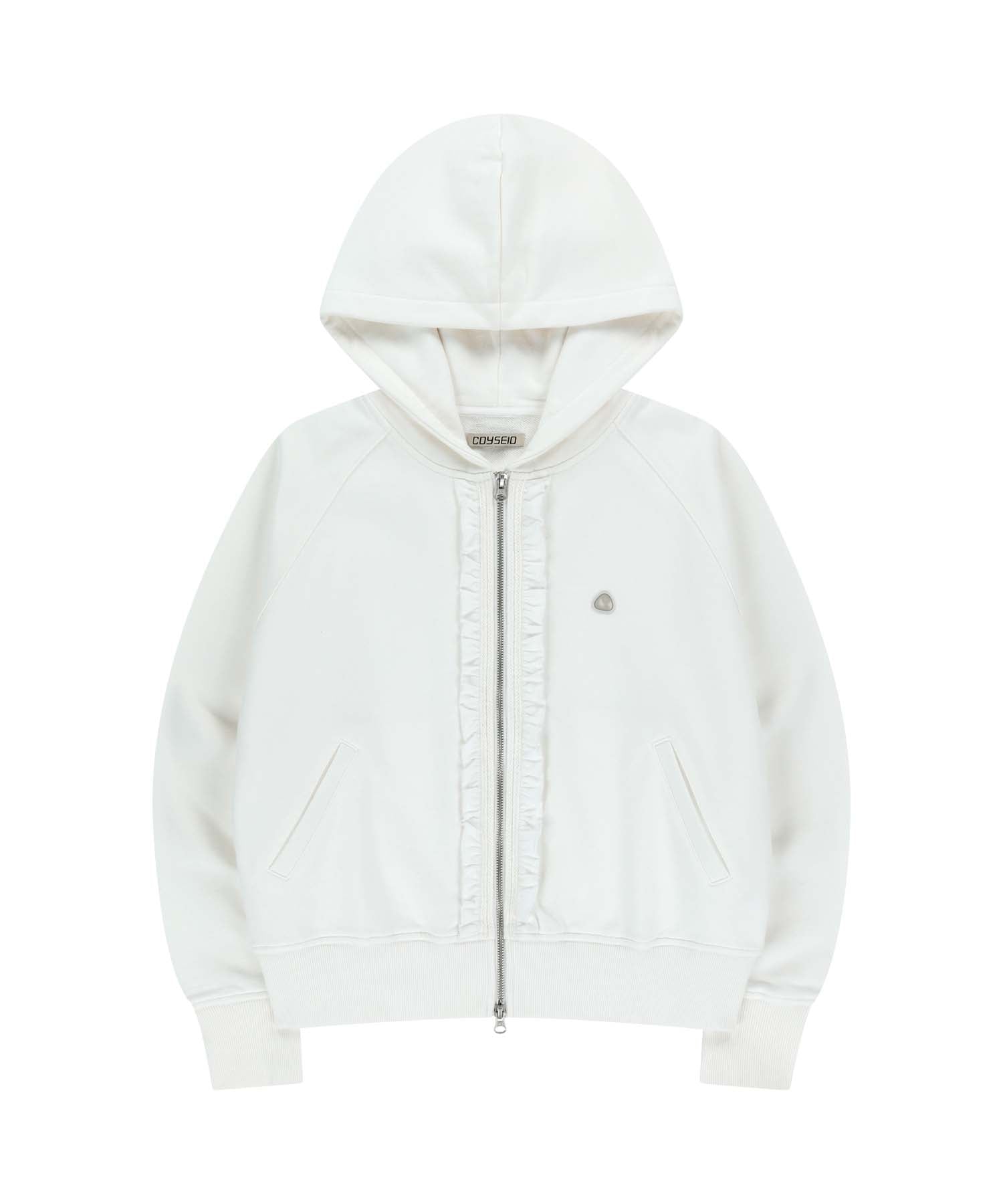 Coyseio - Ruffle Lace Hood Zip-Up (White) | TRAB K-Fashion Australia