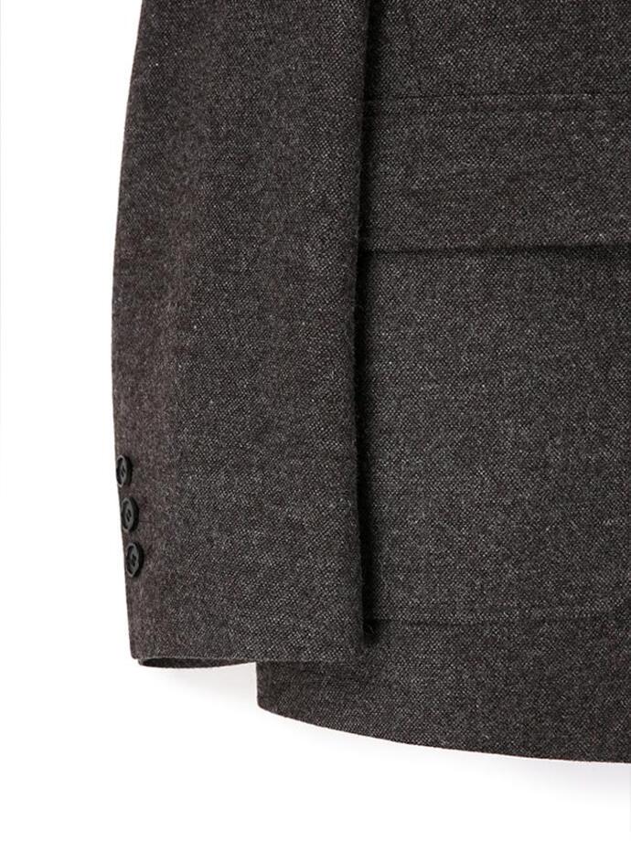 Art if acts - Leather Collar Wool Blazer_Japanese Fabric (Charcoal) product image 17 | TRAB K-Fashion Australia