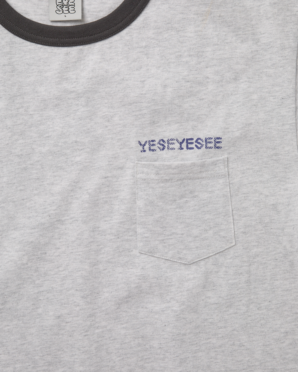 yeseyesee - Plaid C-Logo Tee (Light Grey) product image 4 | TRAB K-Fashion Australia