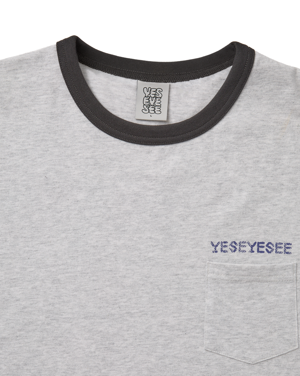 yeseyesee - Plaid C-Logo Tee (Light Grey) product image 3 | TRAB K-Fashion Australia