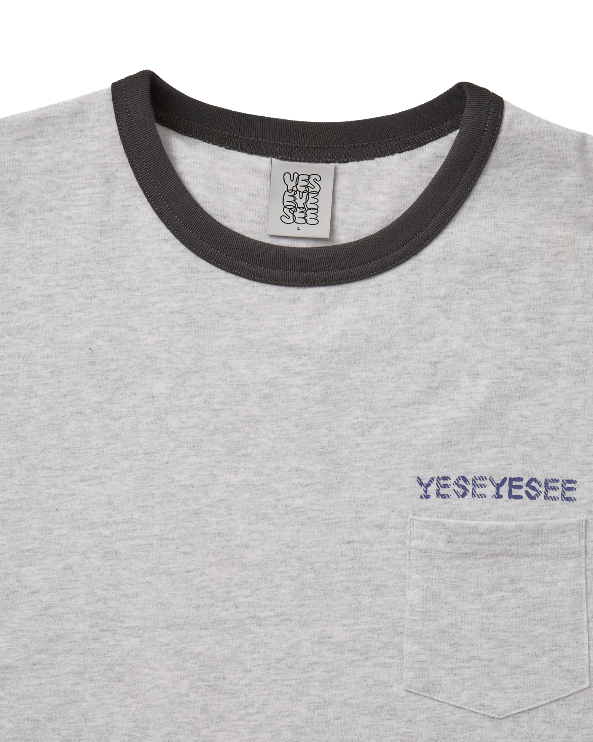 yeseyesee - Plaid C-Logo Tee (Light Grey) product image 3 | TRAB K-Fashion Australia