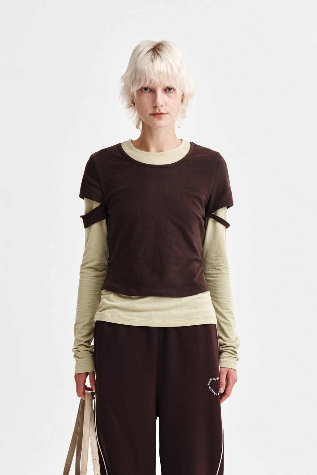 Matin Kim - Layered Point Slim Top (Brown) product image 6 | TRAB K-Fashion Australia