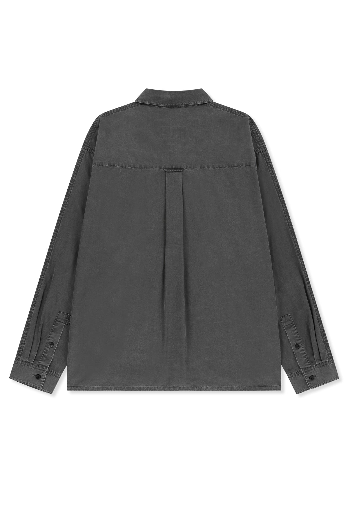 Matin Kim - Washed Cotton Drawstring Shirt (Charcoal) product image 2 | TRAB K-Fashion Australia