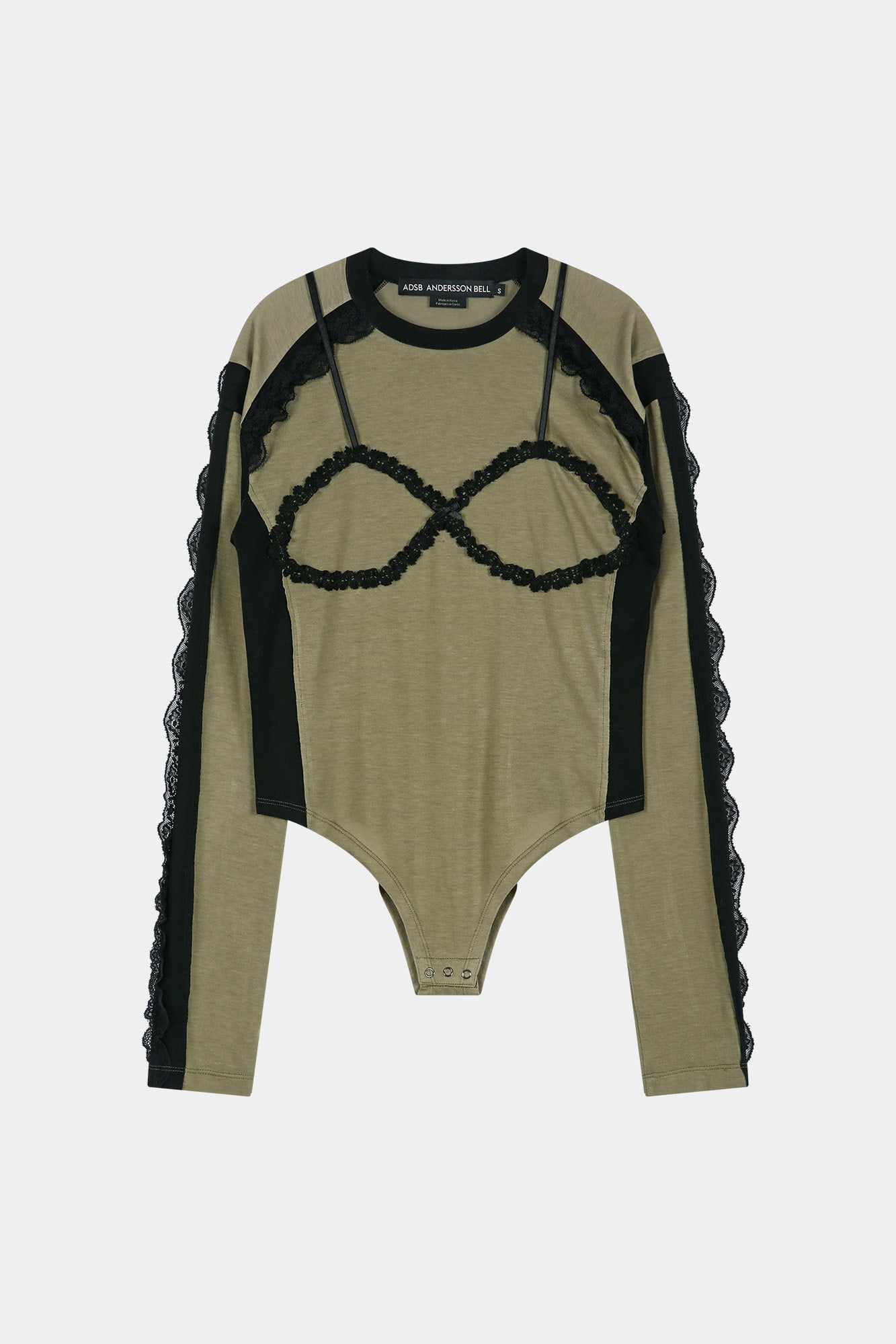 Andersson Bell - Strap Detail Long Sleeve Bodysuit (khaki) (Khaki) product image 9 | TRAB K-Fashion Australia