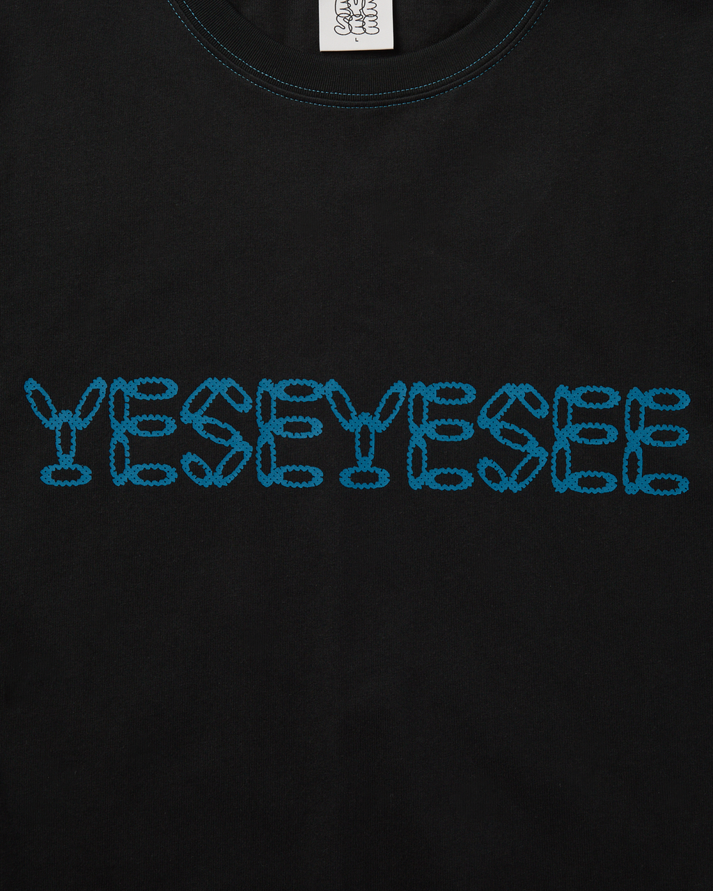 yeseyesee - Contrast Stitch Chain Logo Tee (Black) product image 4 | TRAB K-Fashion Australia