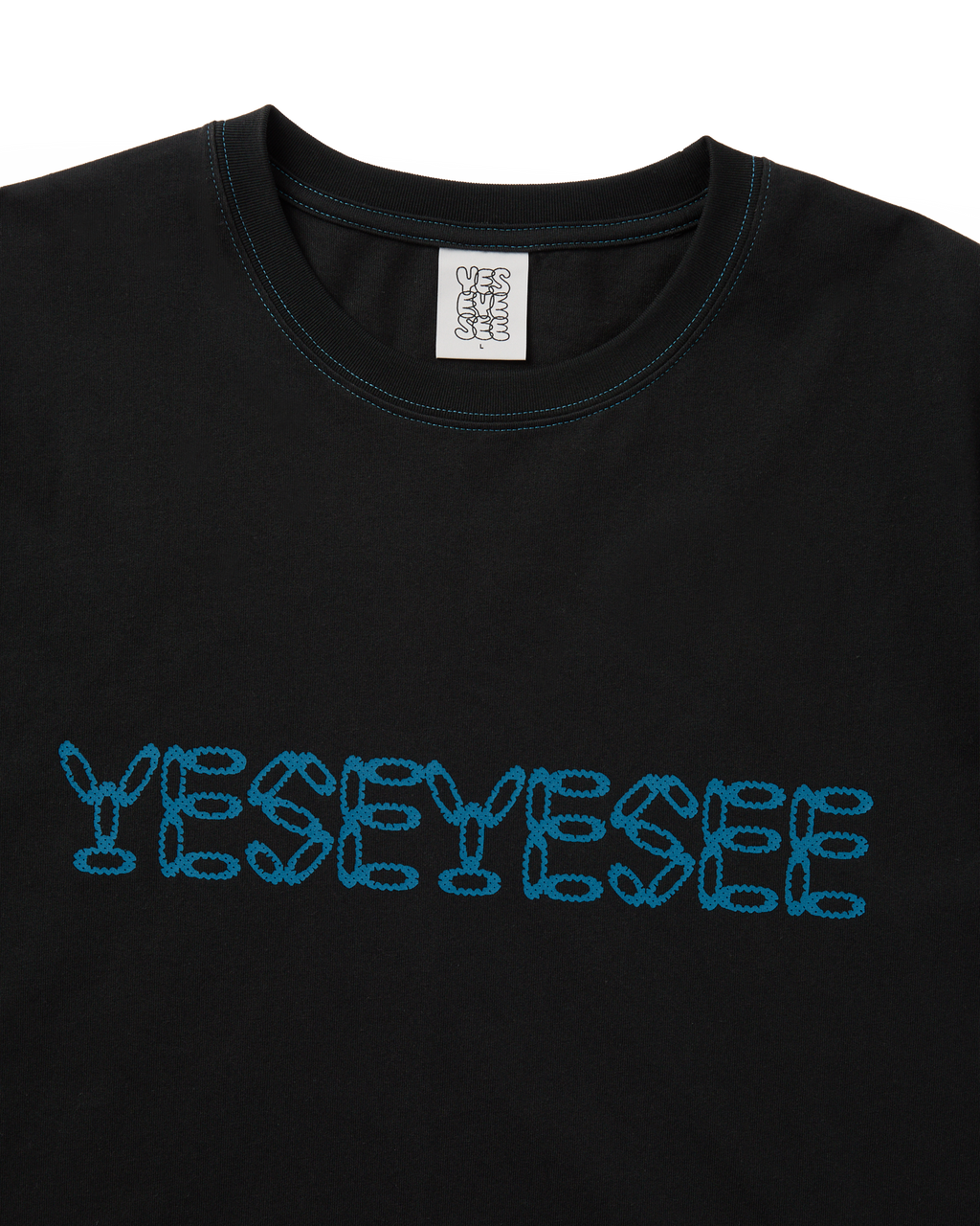 yeseyesee - Contrast Stitch Chain Logo Tee (Black) product image 3 | TRAB K-Fashion Australia