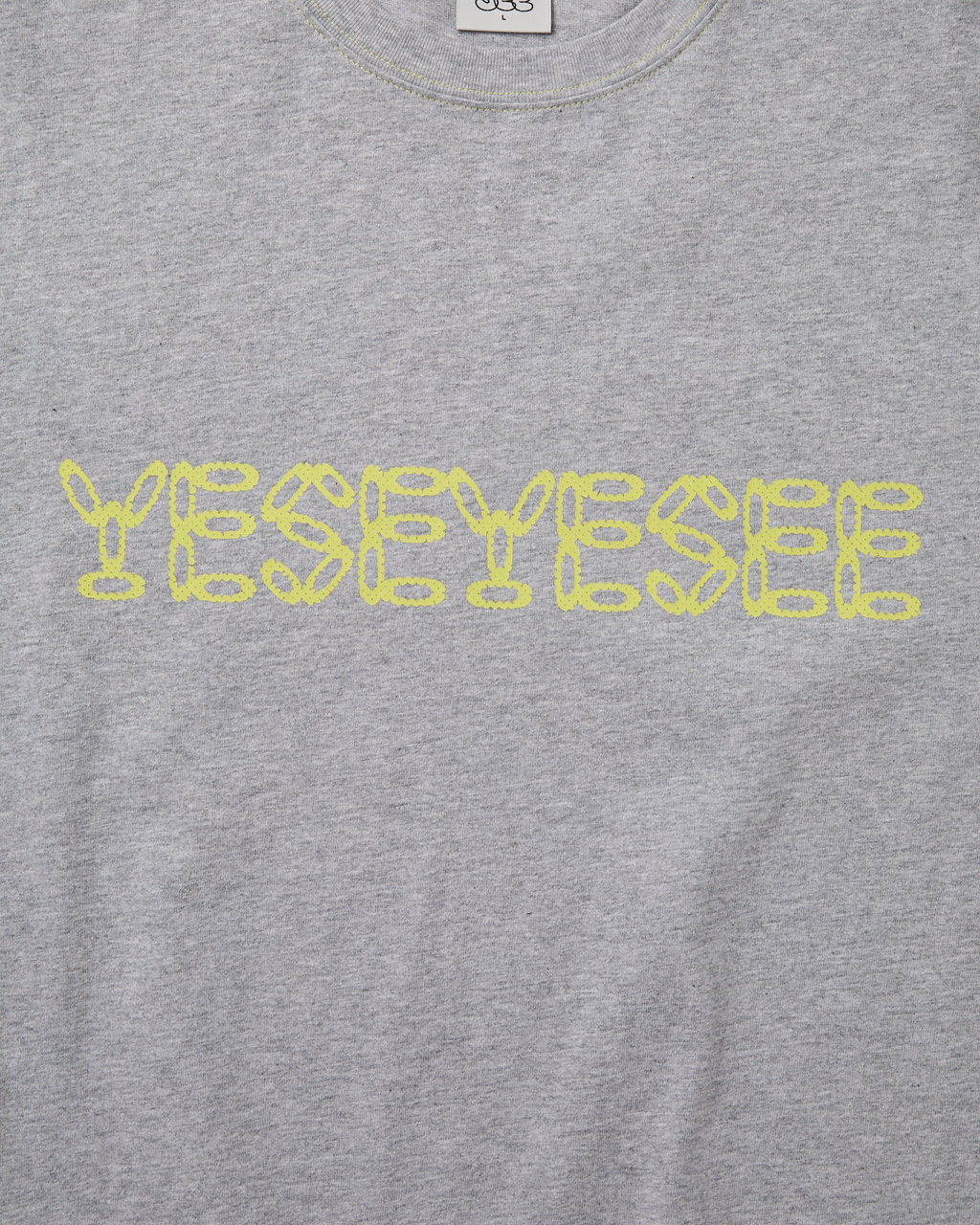 yeseyesee - Contrast Stitch Chain Logo Tee (Grey) product image 4 | TRAB K-Fashion Australia