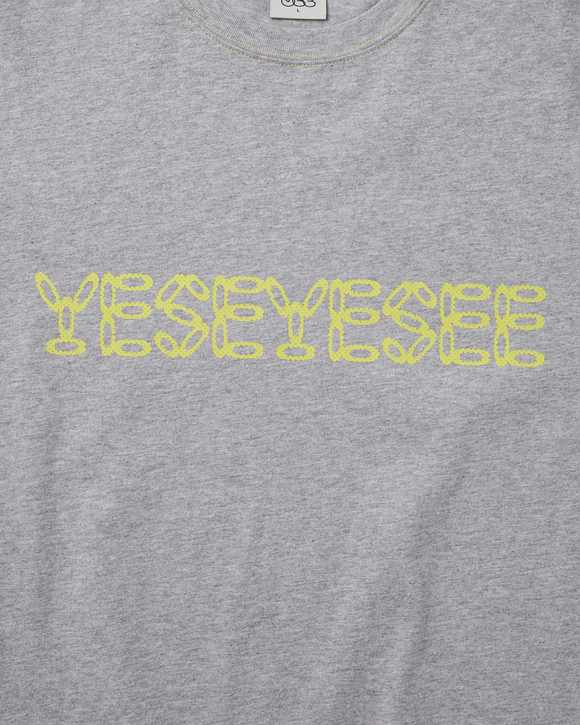 yeseyesee - Contrast Stitch Chain Logo Tee (Grey) product image 4 | TRAB K-Fashion Australia