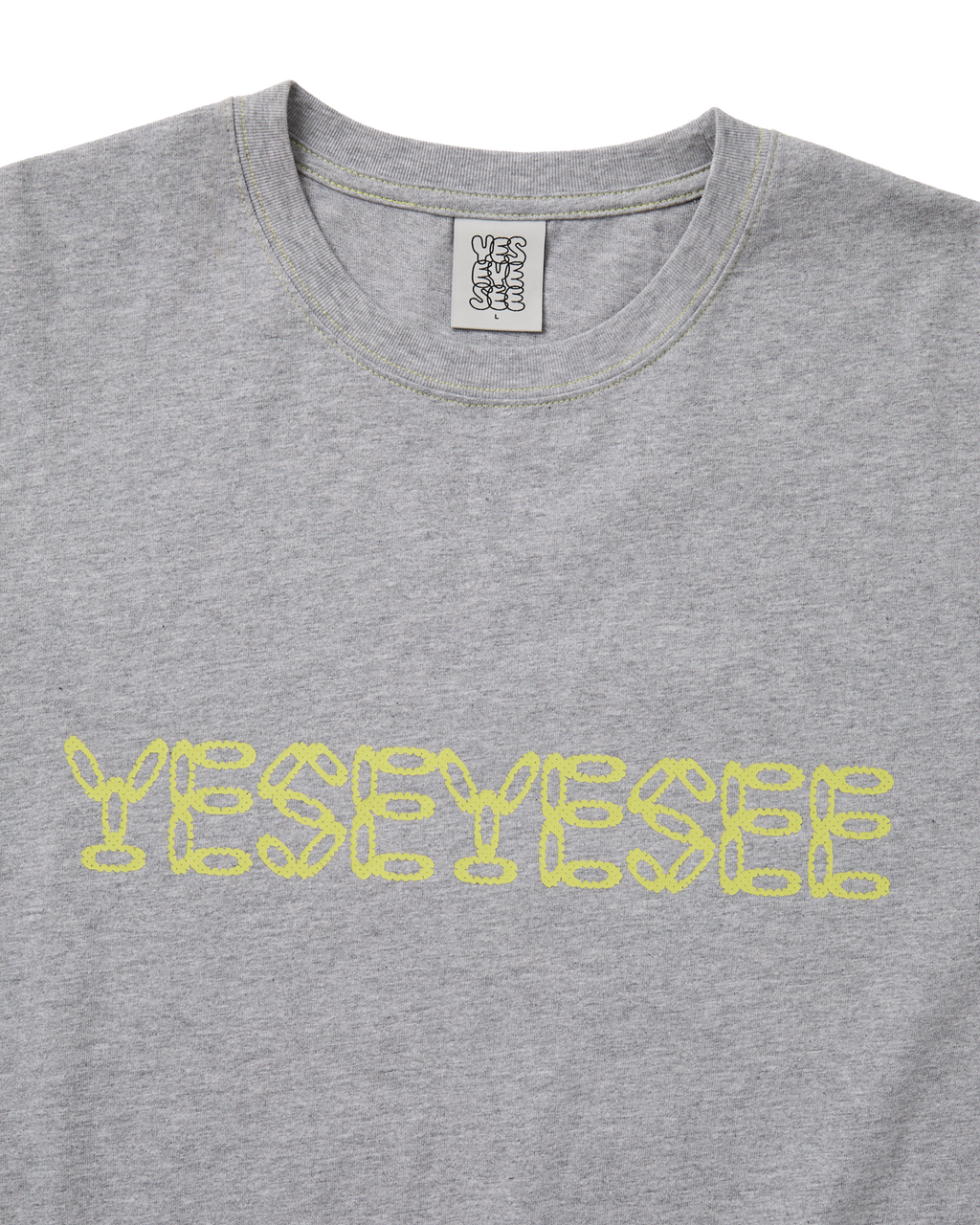 yeseyesee - Contrast Stitch Chain Logo Tee (Grey) product image 3 | TRAB K-Fashion Australia