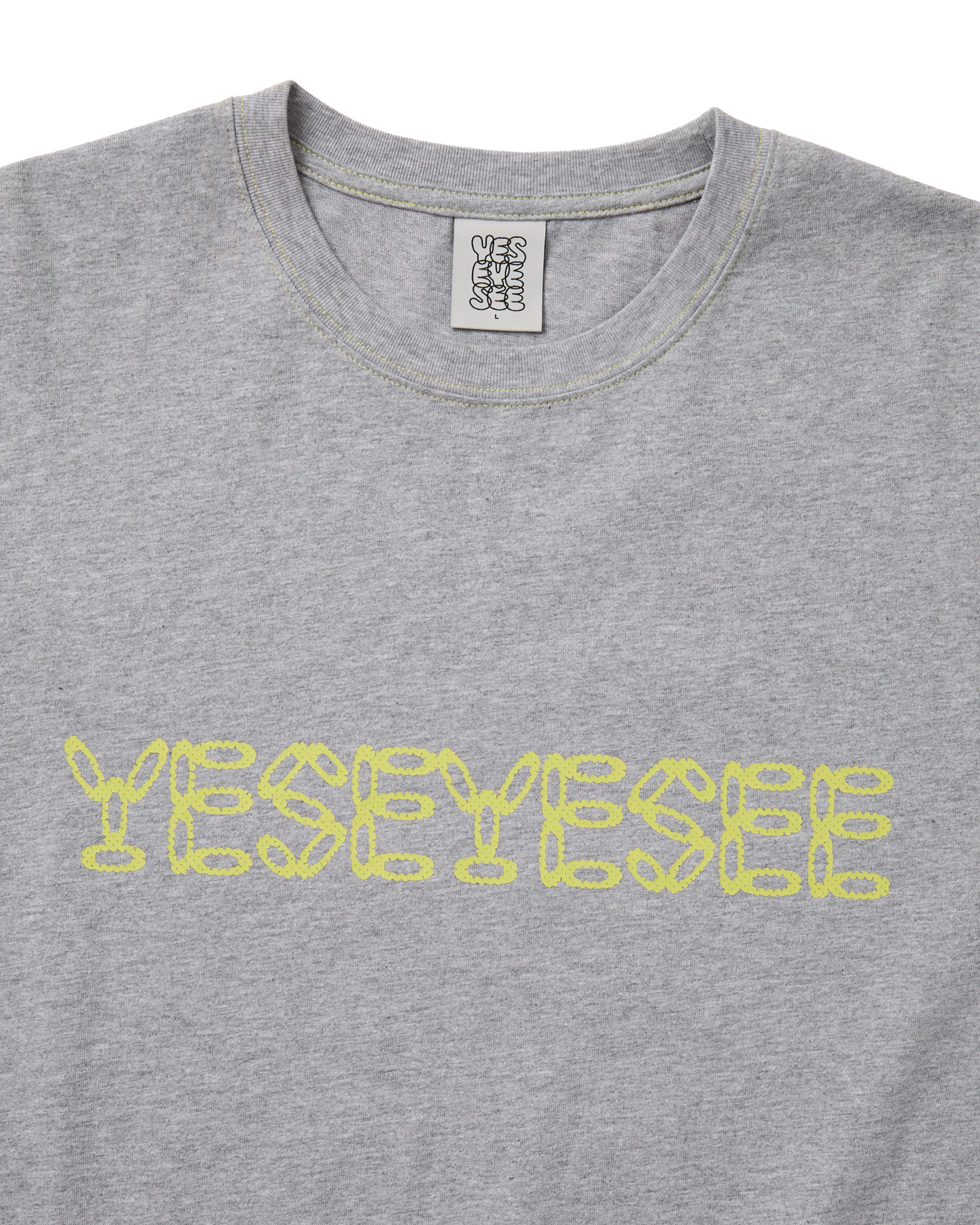 yeseyesee - Contrast Stitch Chain Logo Tee (Grey) product image 3 | TRAB K-Fashion Australia