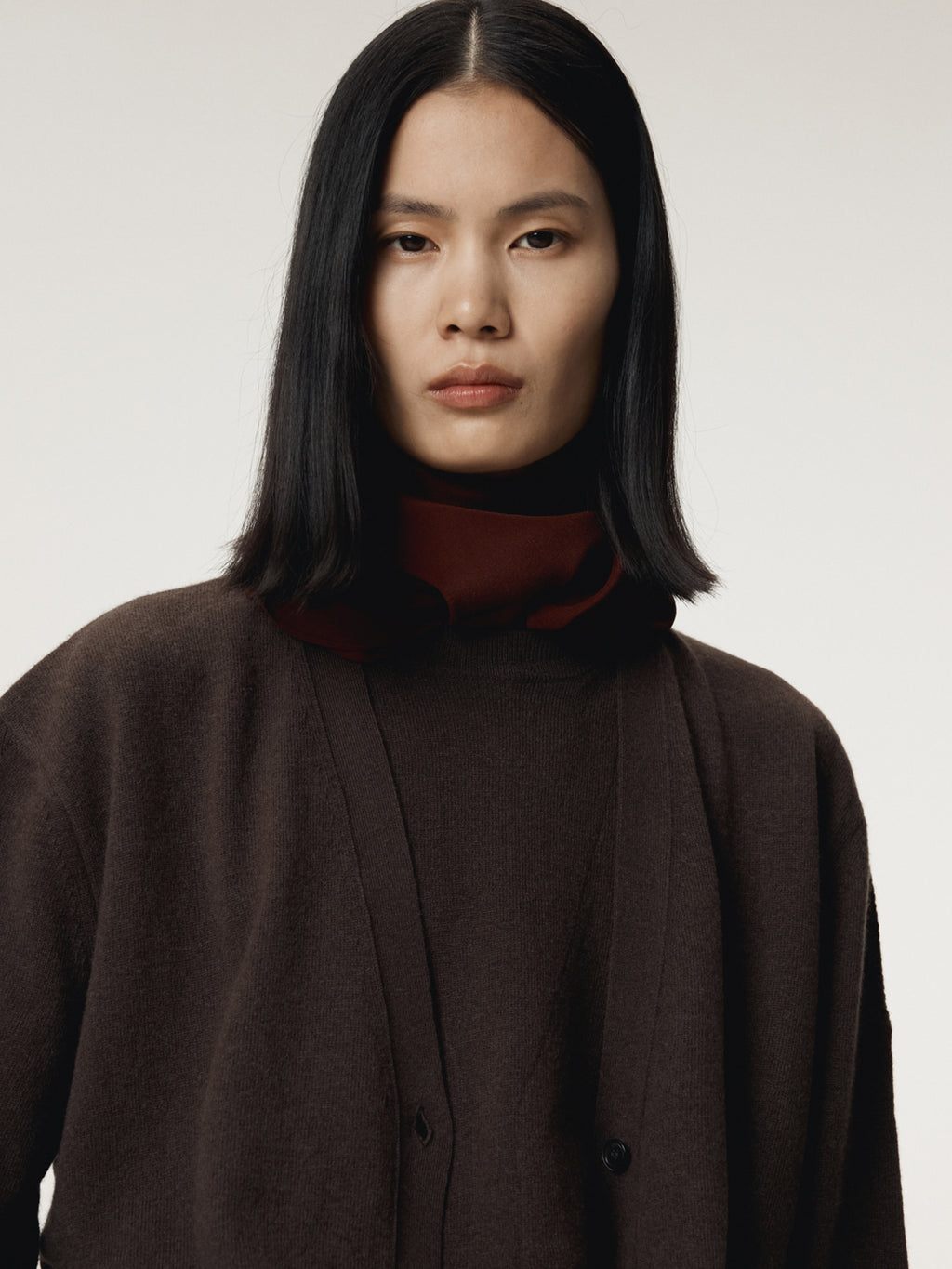 Recto - Layered Cardigan Knit Top (Dark Chocolate) product image 7 | TRAB K-Fashion Australia
