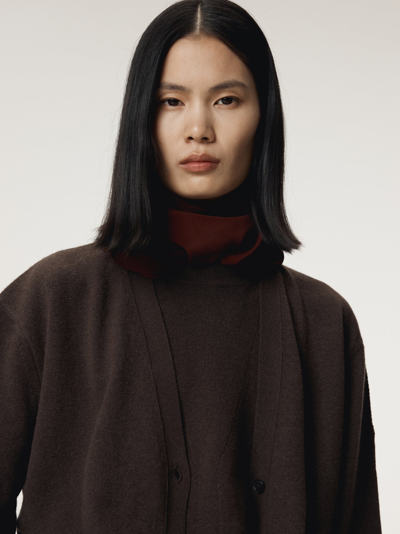 Recto - Layered Cardigan Knit Top (Dark Chocolate) product image 7 | TRAB K-Fashion Australia