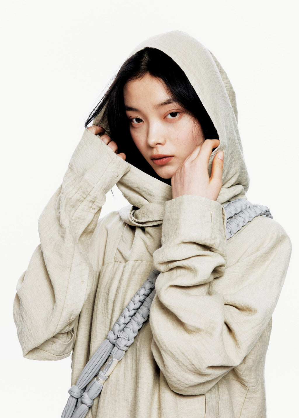 Hyein Seo - Scarf Hoodie (Beige) product image 5 | TRAB K-Fashion Australia