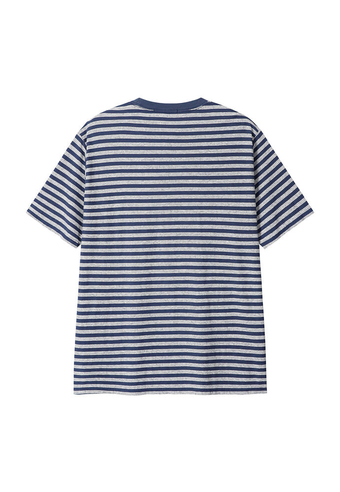 Art if acts - Linen Stripe Pocket Tee (Navy) product image 7 | TRAB K-Fashion Australia