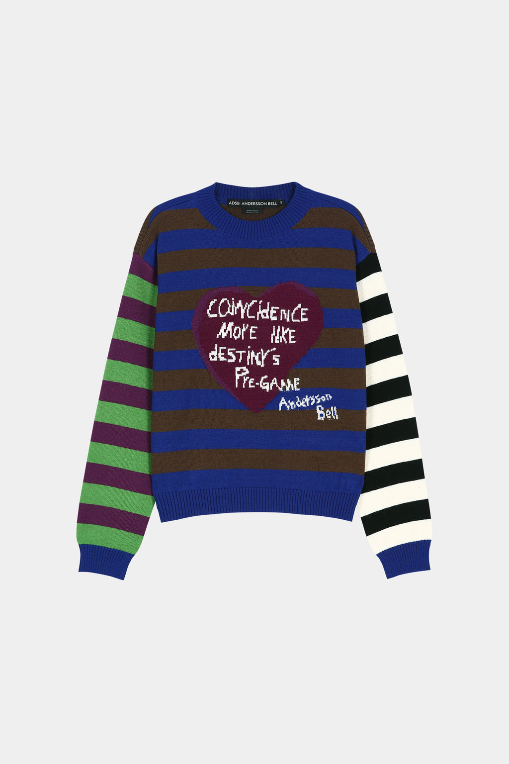 Andersson Bell - Girl's Heart Message Crew-Neck Sweater (Blue/Green) product image 8 | TRAB K-Fashion Australia