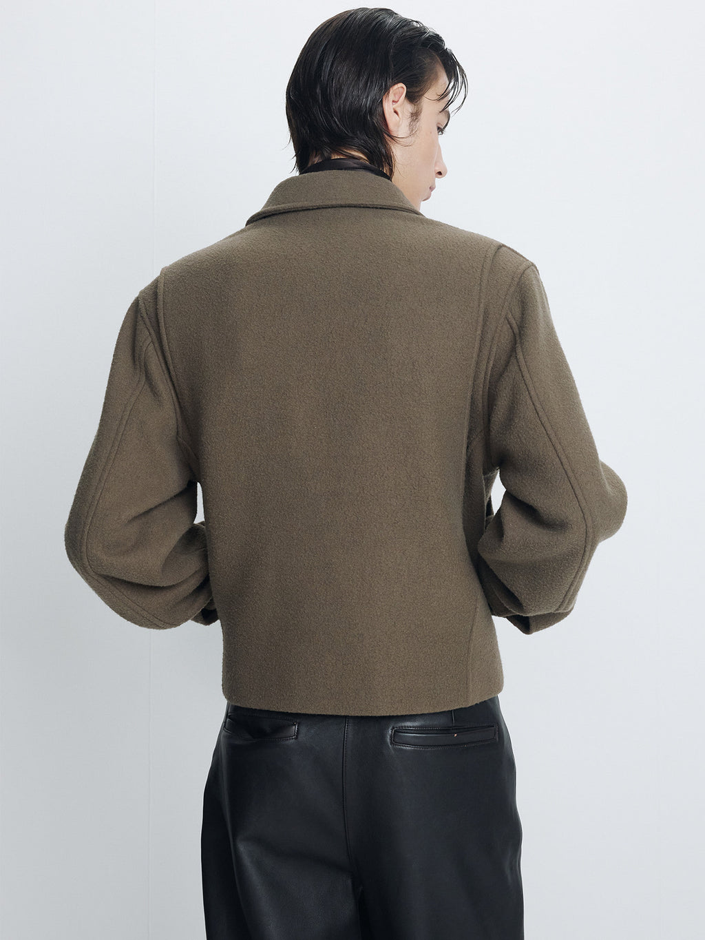 Tonywack - Brushed Wool Zippered Jacket (Dusty Olive) product image 5 | TRAB K-Fashion Australia