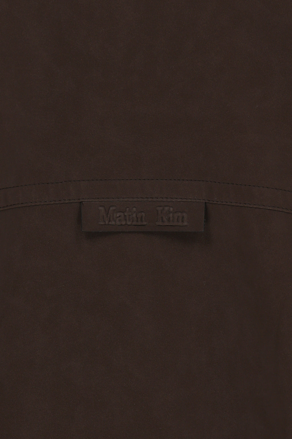 Matin Kim - Small Logo Faux Suede High Neck Jumper (Brown) product image 6 | TRAB K-Fashion Australia