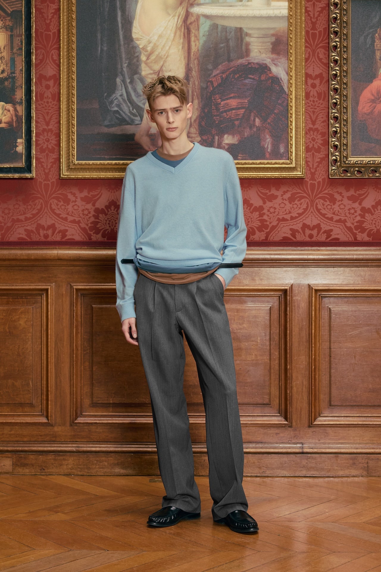 STU - Crease Double Belt Slacks (Mid Grey) product image 6 | TRAB K-Fashion Australia