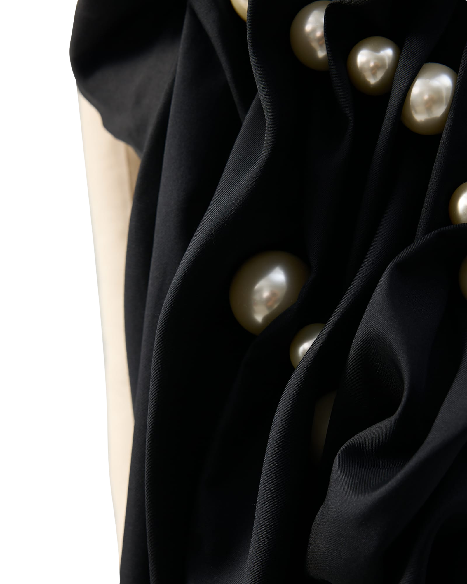 Kimhe Kim - Pearl Beads Wool-Silk Draped Apron (Black) product image 10 | TRAB K-Fashion Australia