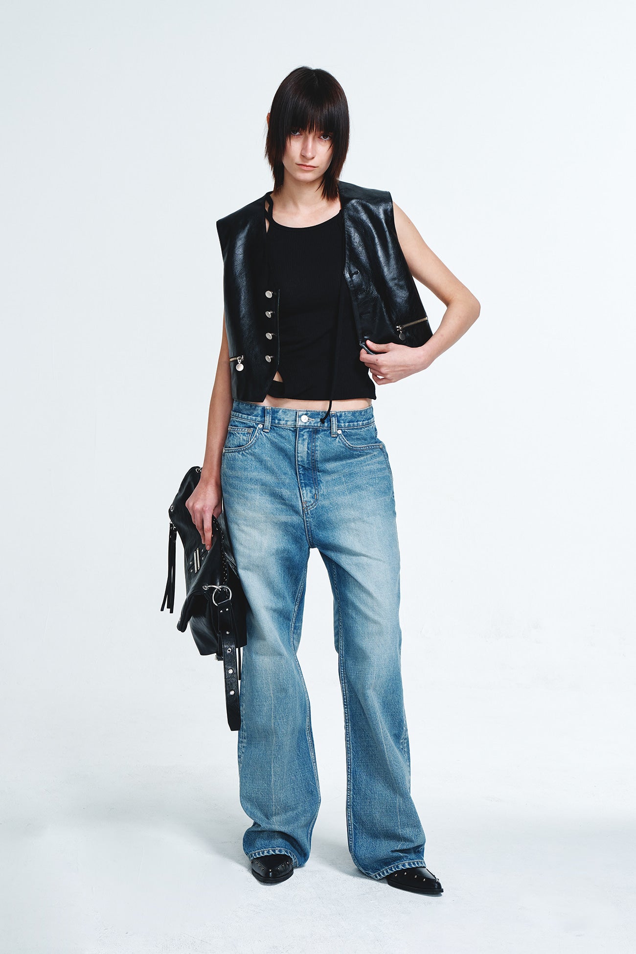 Deinet - Faux Leather Vest (Black) product image 7 | TRAB K-Fashion Australia