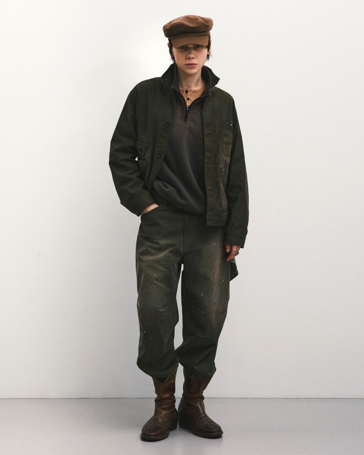 Eastlogue - Weekend Blues Jacket (Painting Olive) product image 1 | TRAB K-Fashion Australia