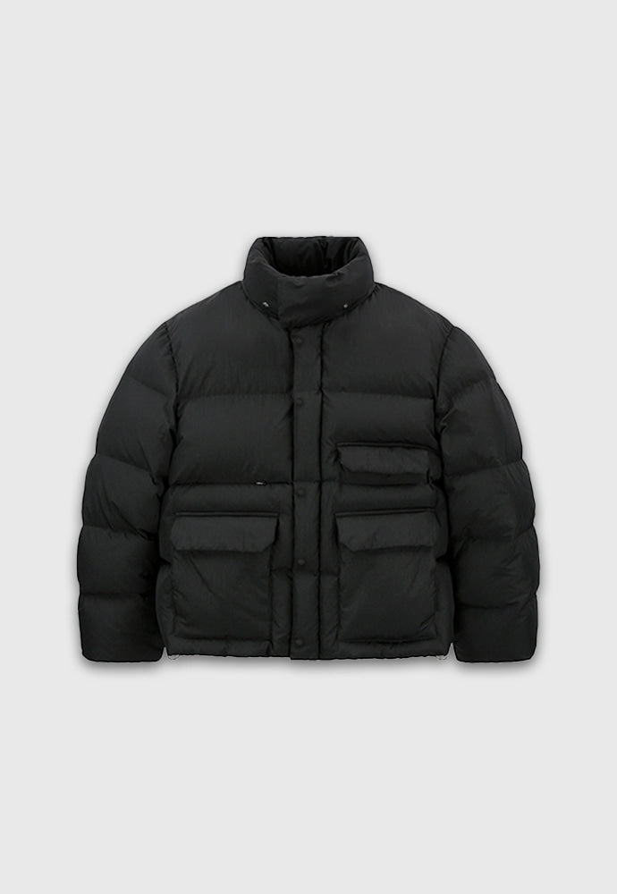 Tonywack - Technical Shell Short Puffer Down Jacket Detachable Hood (Black) product image 12 | TRAB K-Fashion Australia