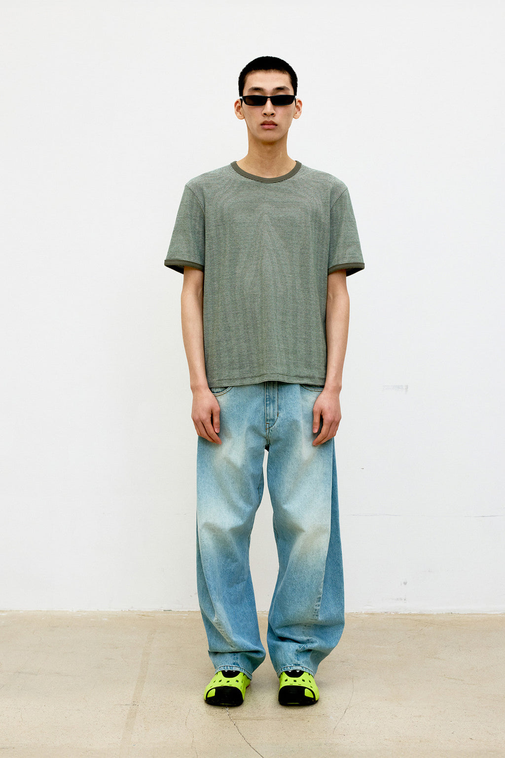 Coor - Stripe Ringer T-Shirt (Dark Green) product image 2 | TRAB K-Fashion Australia