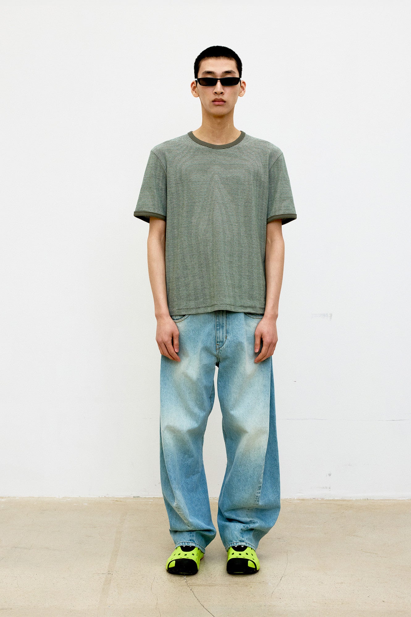 Coor - Stripe Ringer T-Shirt (Dark Green) product image 2 | TRAB K-Fashion Australia