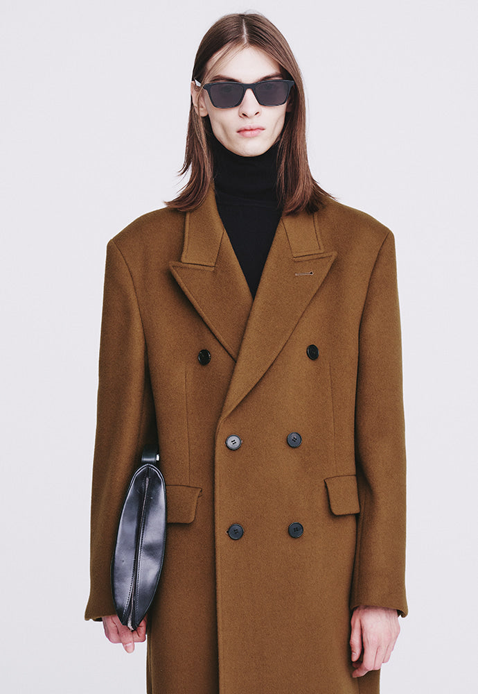 Tonywack - Cashmere Double-Breasted Tailored Coat (Dark Camel) product image 6 | TRAB K-Fashion Australia