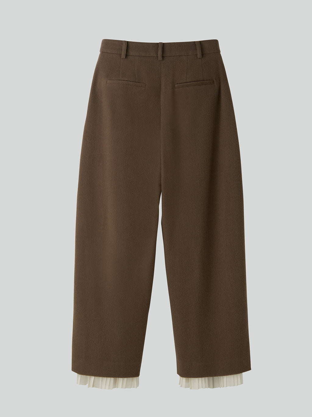 Recto - Pleats Layered Wool Pants (Greyish Khaki) product image 10 | TRAB K-Fashion Australia