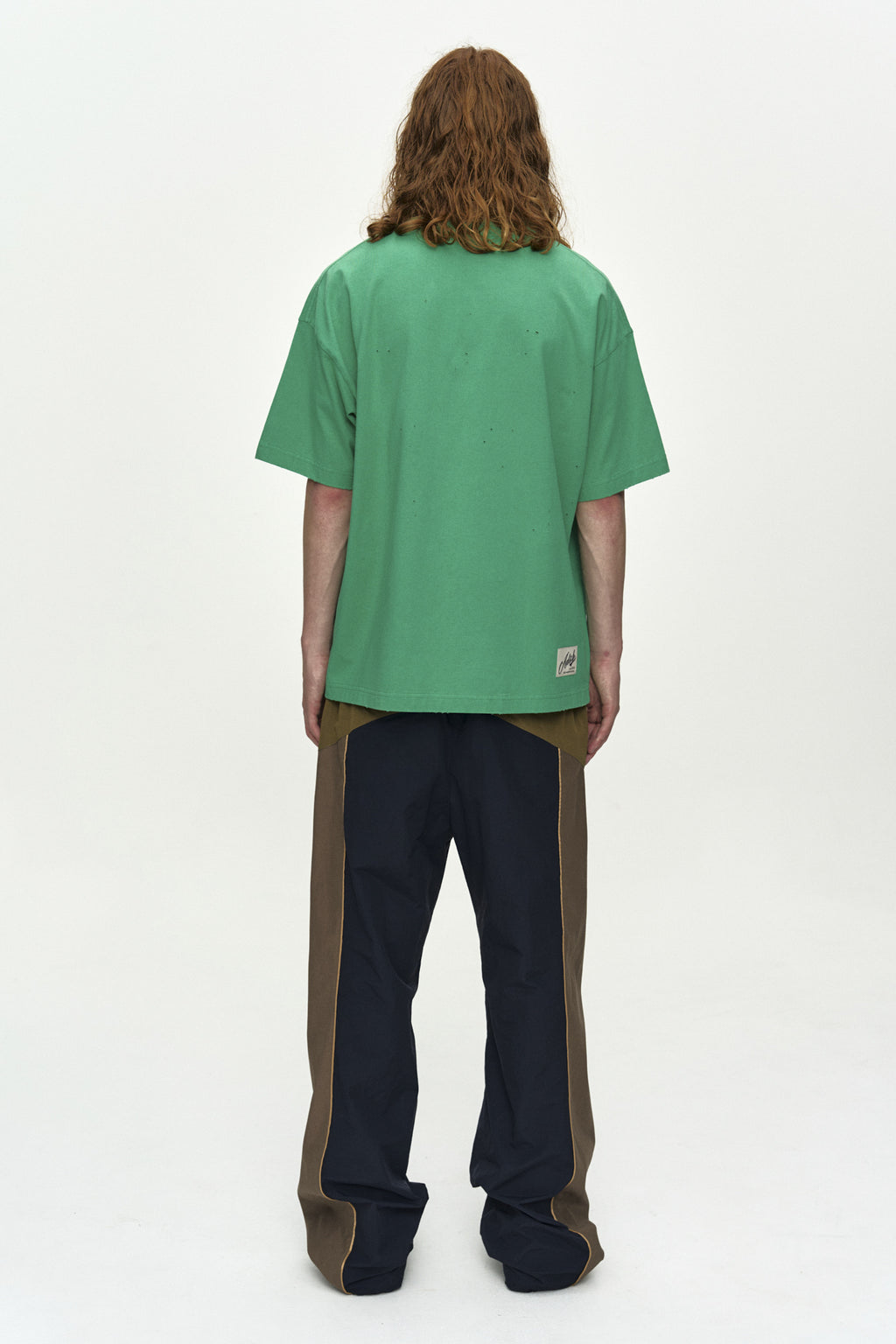 Andersson Bell - (essential) Unisex Spray Washed Heart Message T-Shirt (Green) product image 8 | TRAB K-Fashion Australia