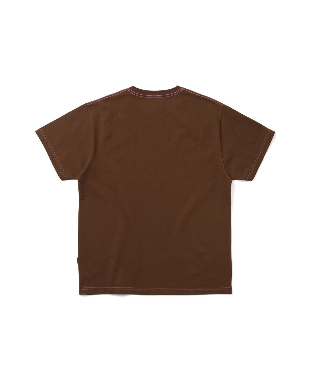 yeseyesee - Contrast Stitch Chain Logo Tee (Brown) product image 2 | TRAB K-Fashion Australia