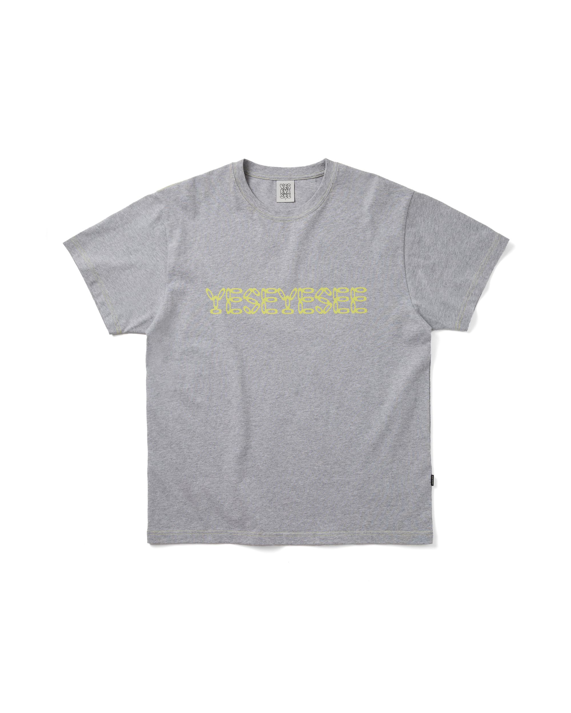 yeseyesee - Contrast Stitch Chain Logo Tee (Grey) product image 1 | TRAB K-Fashion Australia