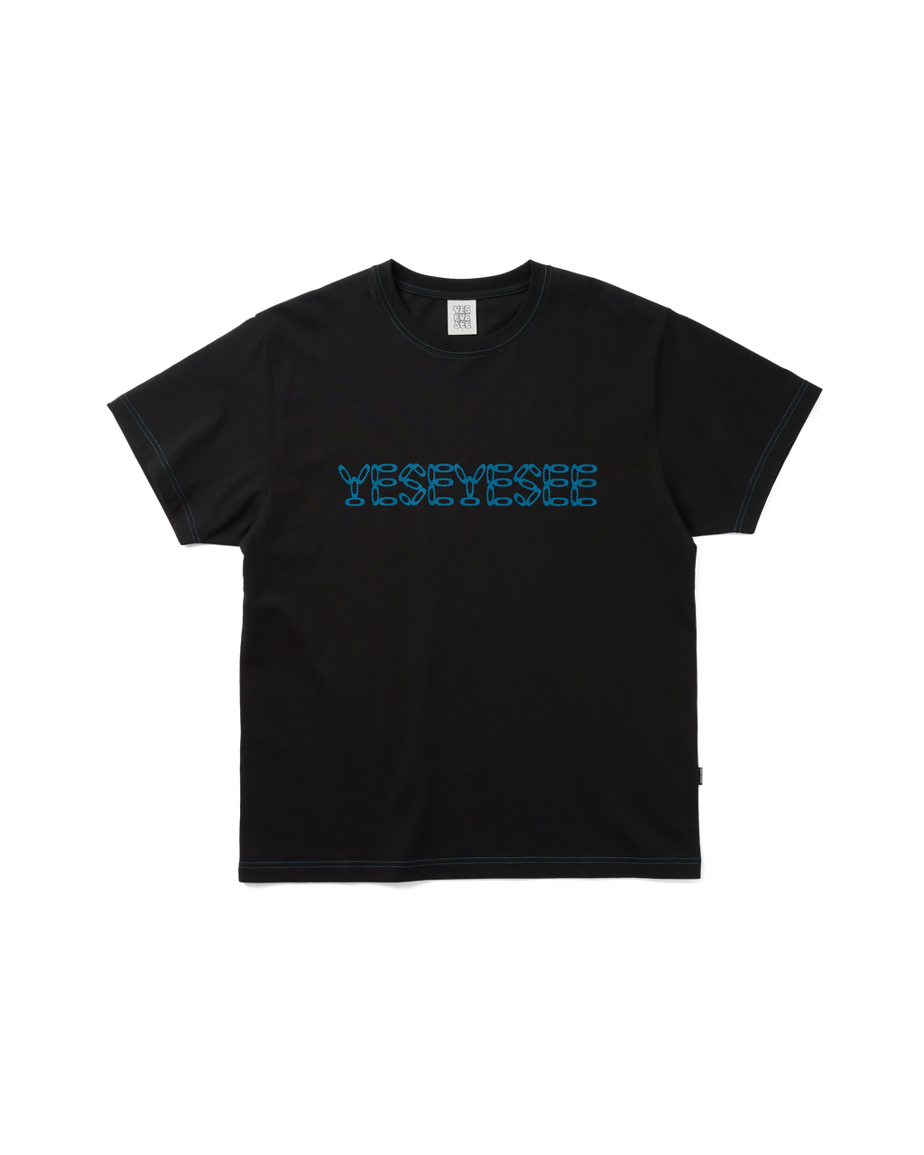 yeseyesee - Contrast Stitch Chain Logo Tee (Black) product image 1 | TRAB K-Fashion Australia