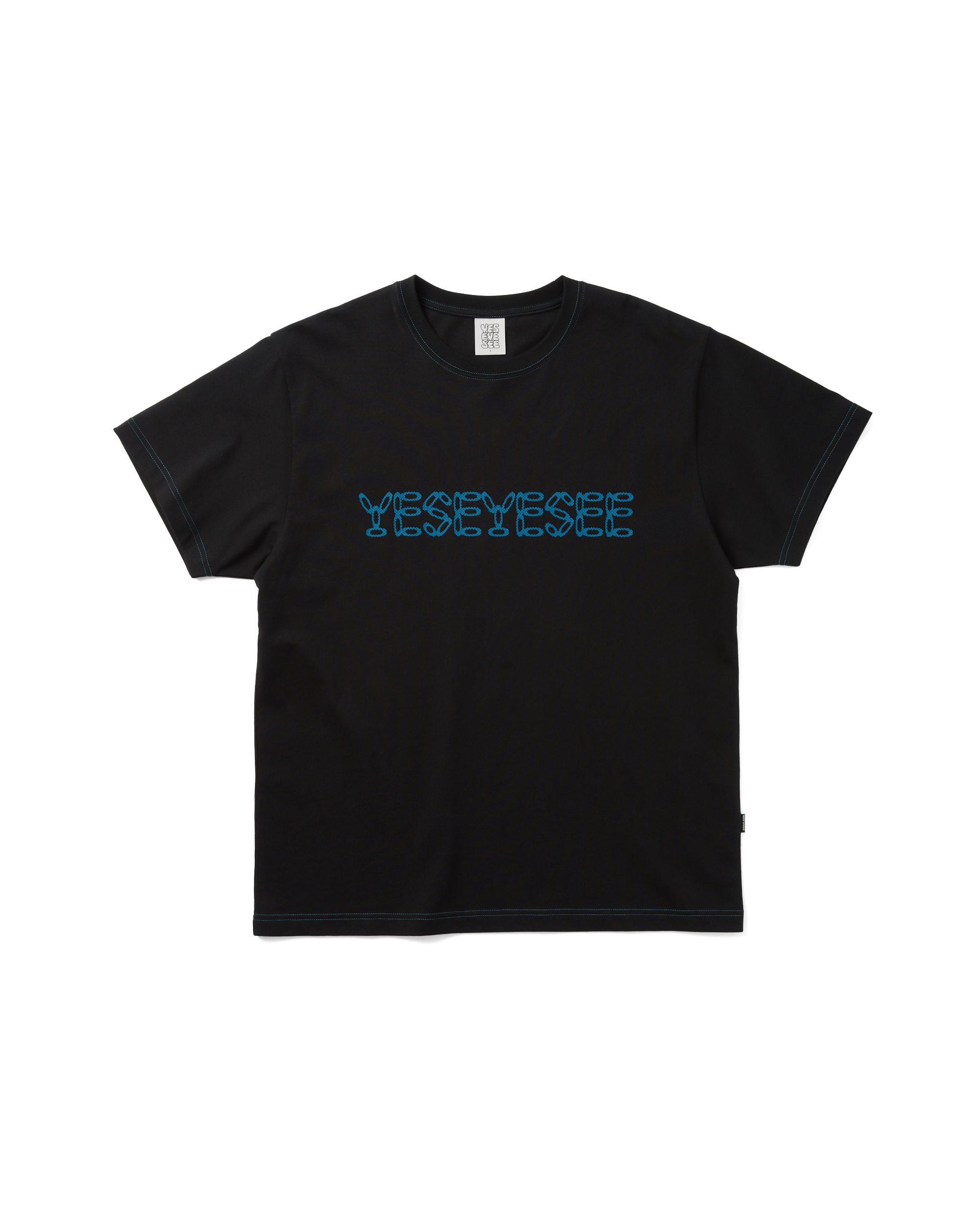 yeseyesee - Contrast Stitch Chain Logo Tee (Black) product image 1 | TRAB K-Fashion Australia