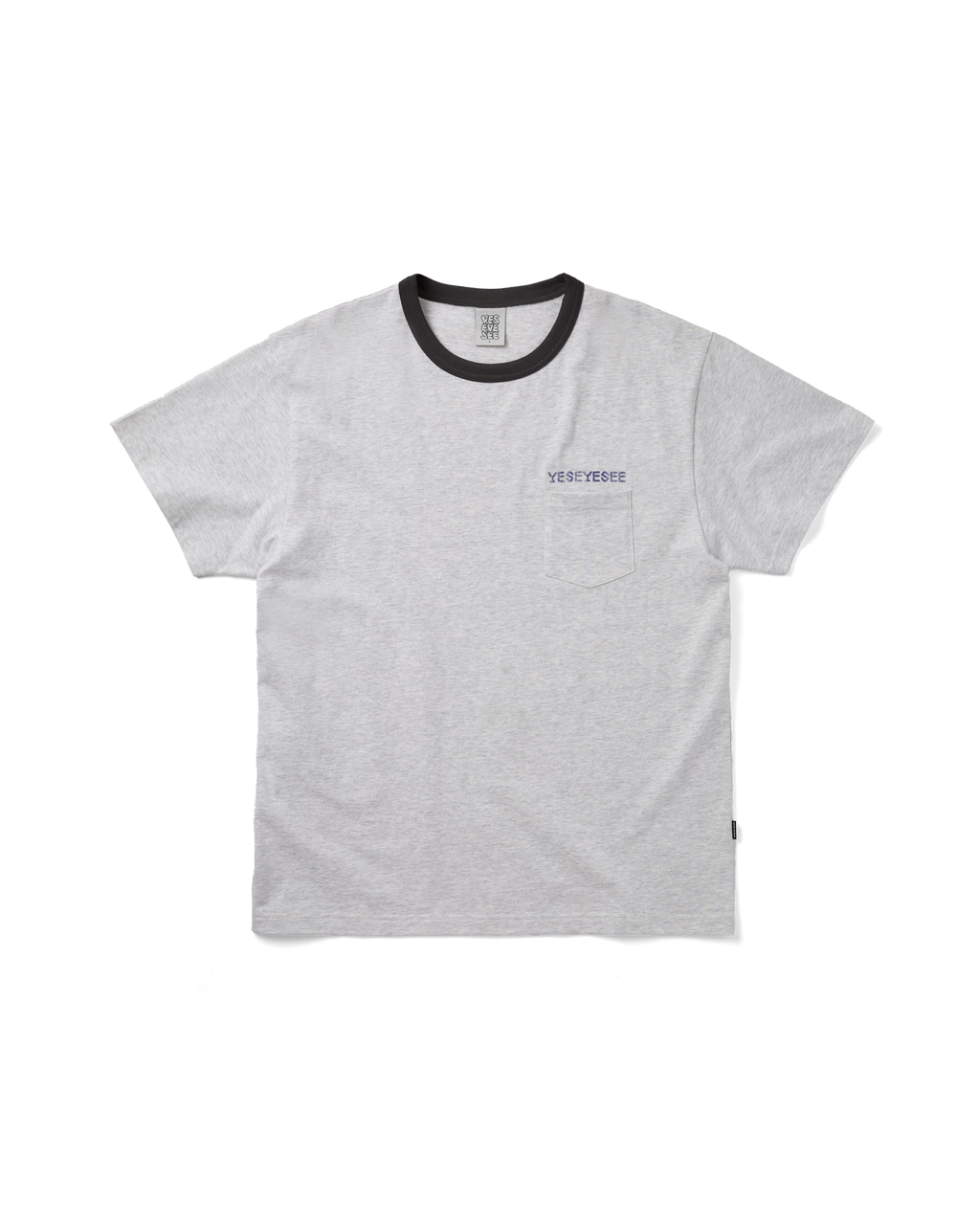 yeseyesee - Plaid C-Logo Tee (Light Grey) product image 2 | TRAB K-Fashion Australia