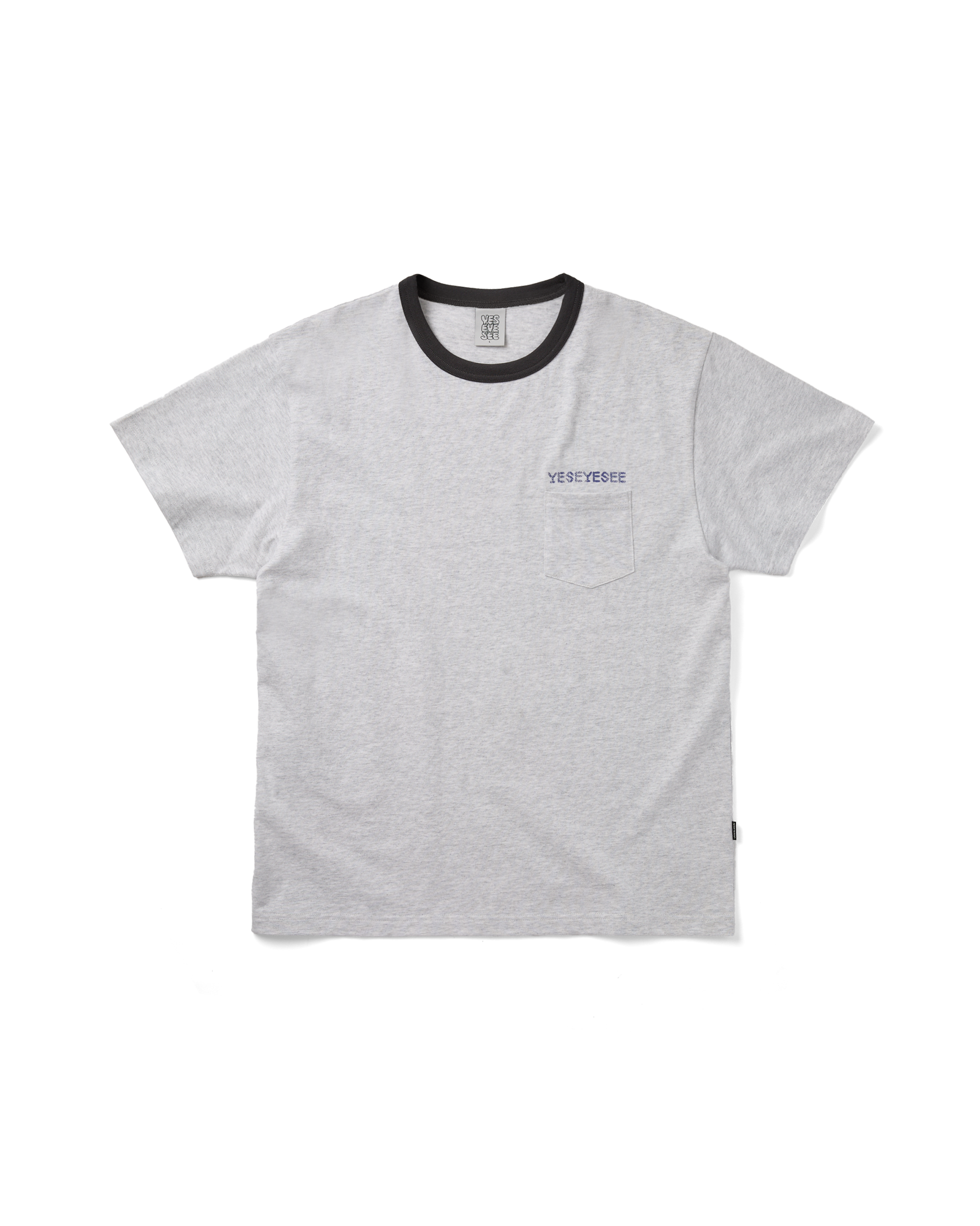 yeseyesee - Plaid C-Logo Tee (Light Grey) product image 2 | TRAB K-Fashion Australia