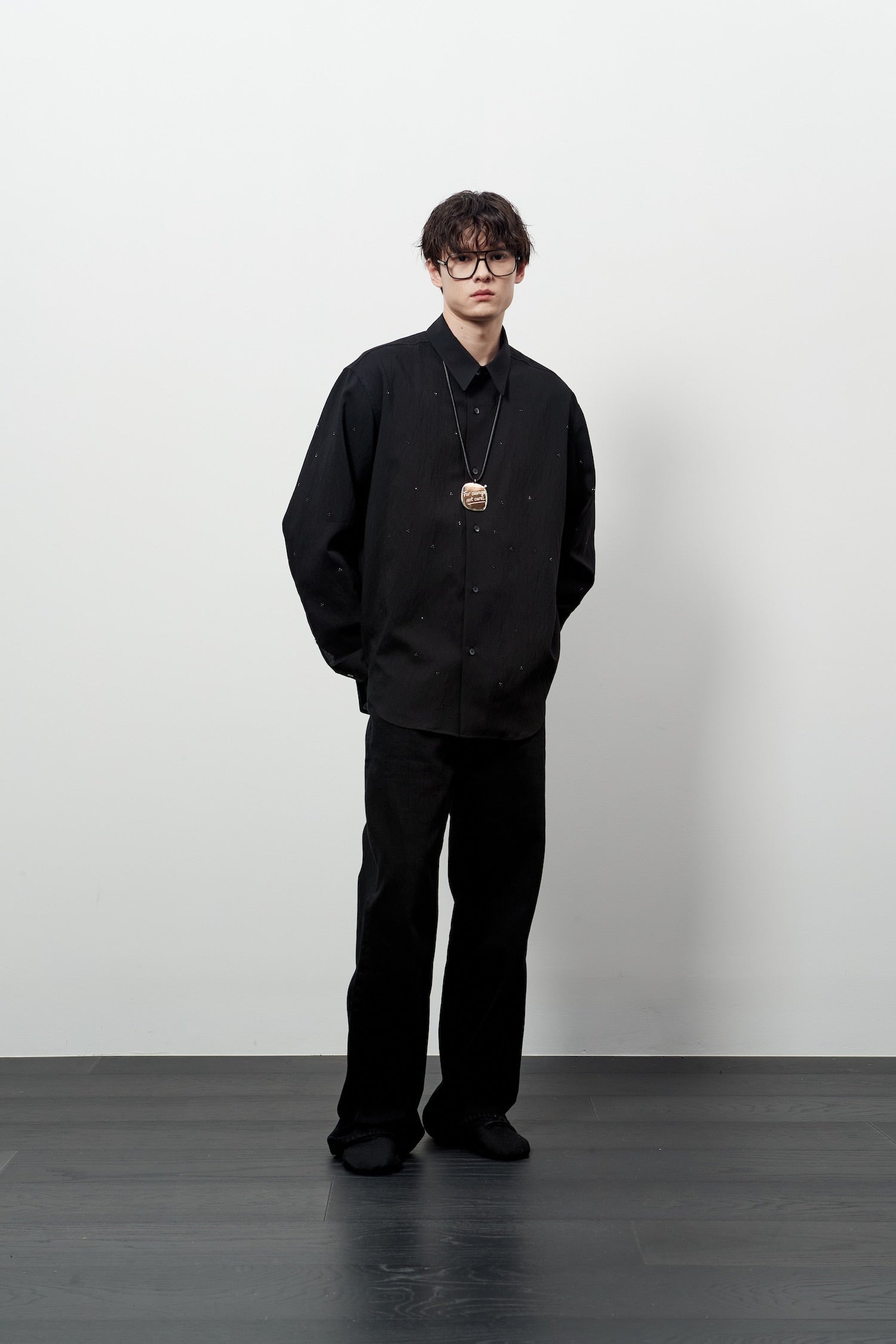 Stu - Crystal Stripe Shirt (Black) product image 8 | TRAB K-Fashion Australia