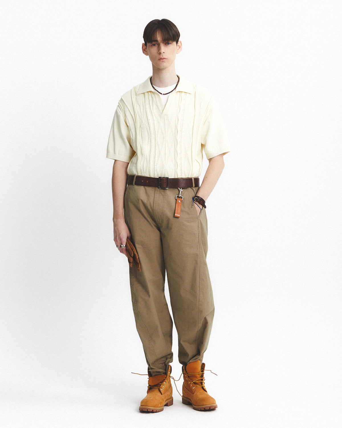 Eastlogue - Asymmetrical Cable Half Knit (Cream) product image 4 | TRAB K-Fashion Australia