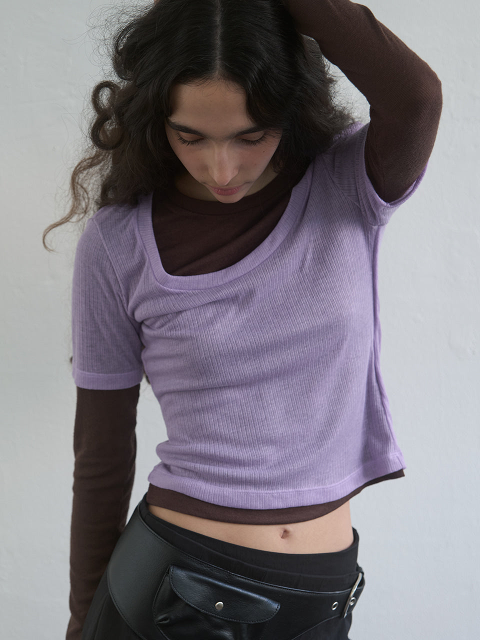 Kijun - Layered Jersey Top (Lavender) product image 2 | TRAB K-Fashion Australia