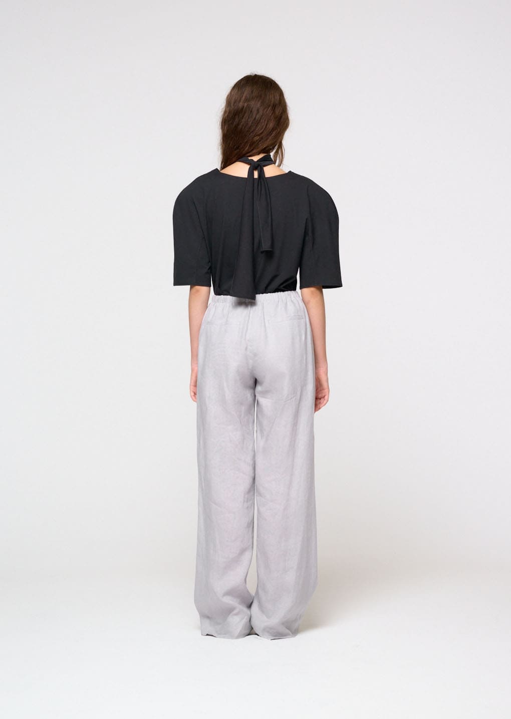 Amomento - Linen Banding Pants (Light Grey) product image 4 | TRAB K-Fashion Australia