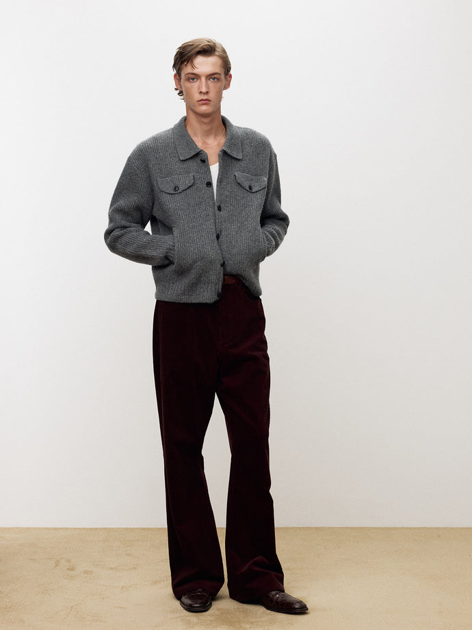 Tonywack - Italian Corduroy Loose Flared Pants (Burgundy) product image 1 | TRAB K-Fashion Australia