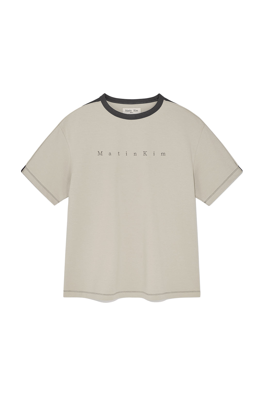Matin Kim - Color Line Point Logo Top (Beige) product image 1 | TRAB K-Fashion Australia