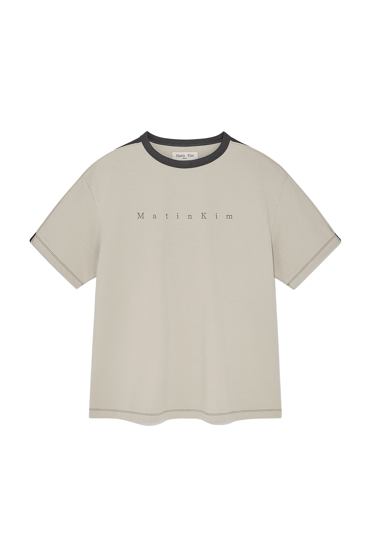 Matin Kim - Color Line Point Logo Top (Beige) product image 1 | TRAB K-Fashion Australia