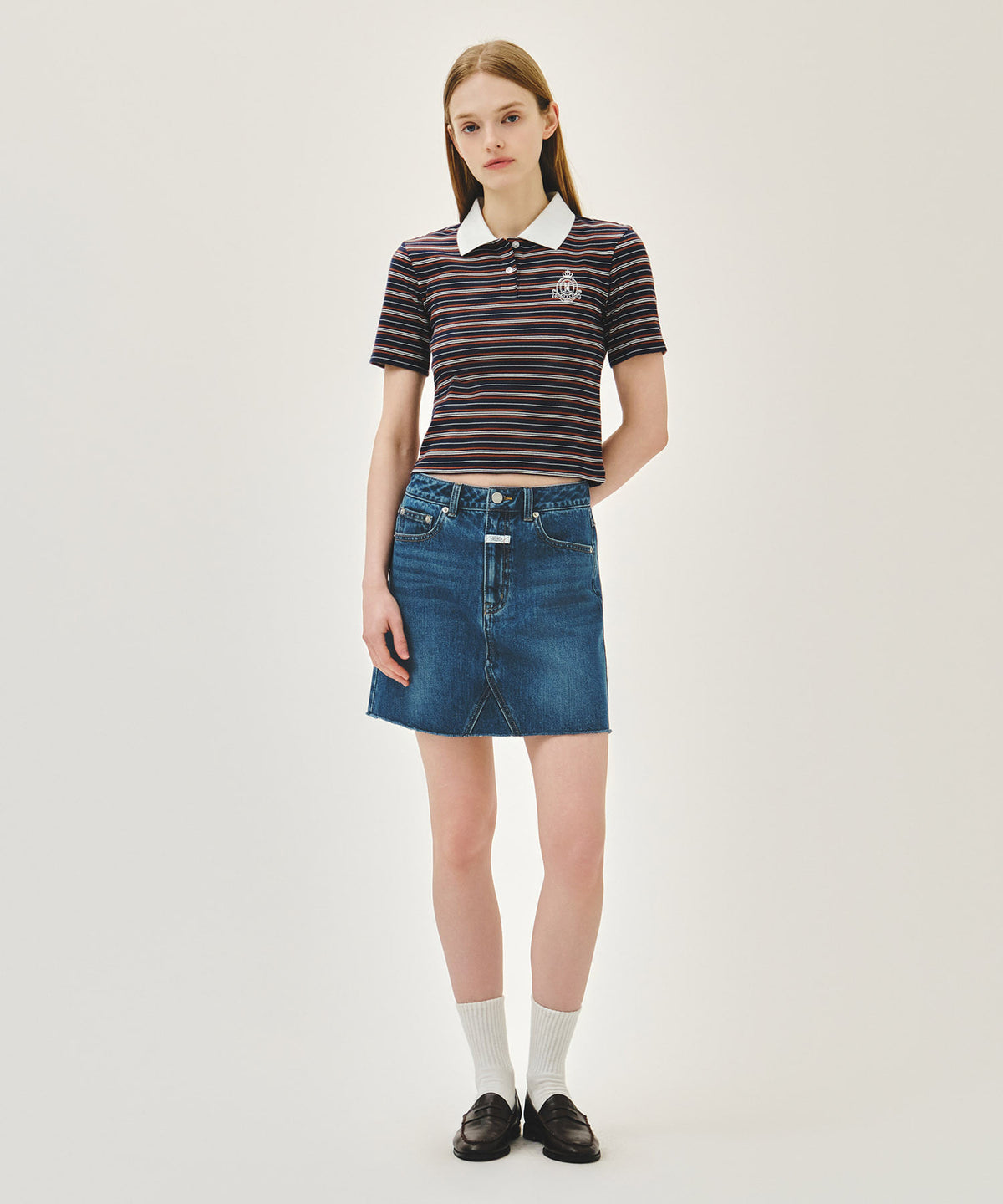 Marithe & Francois Girbaud - Raw Edge Denim Mini Skirt (Blue) product image 3 | TRAB K-Fashion Australia