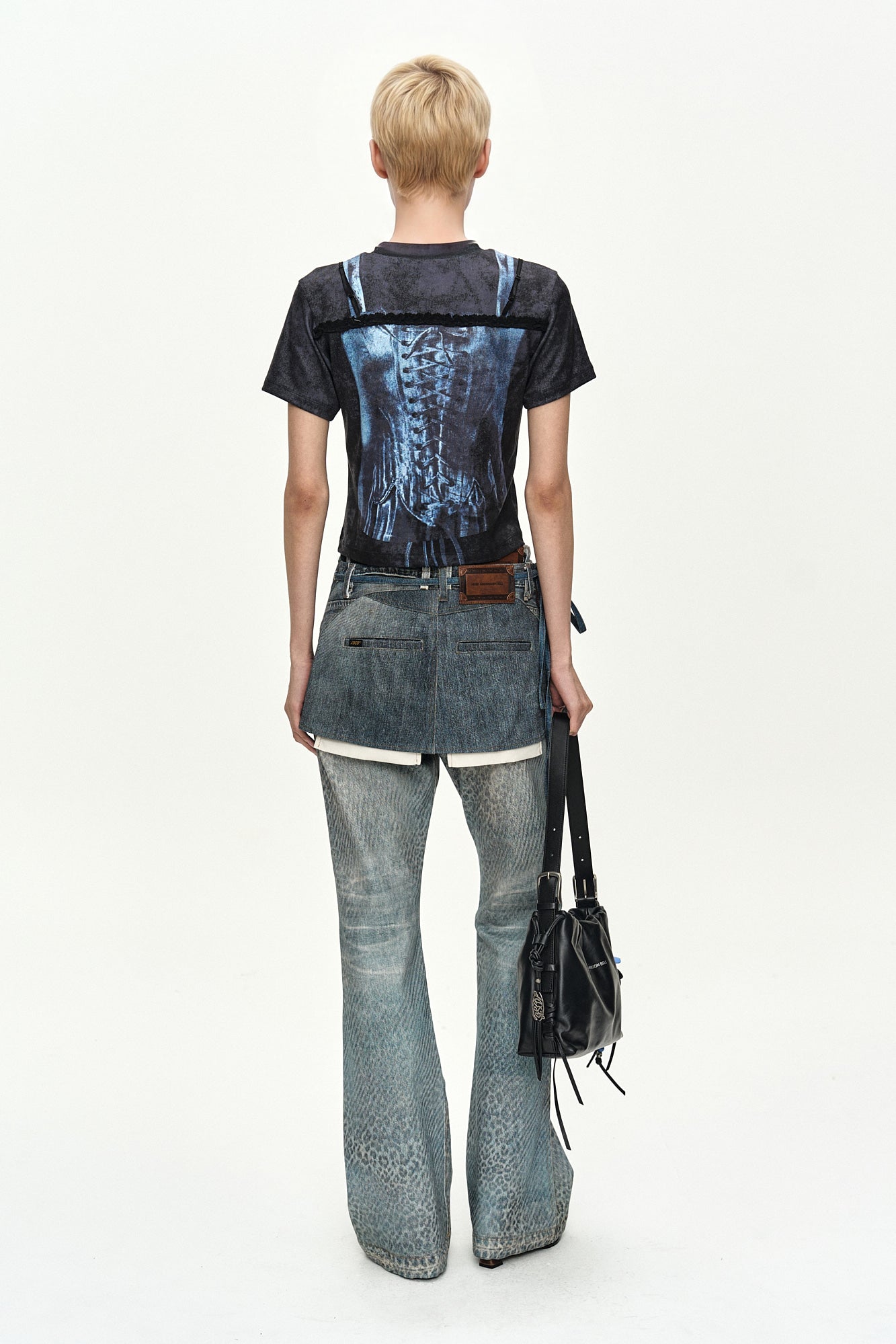 Andersson Bell - Lingerie Trompe-L'oeil Graphic T-Shirt (Charcoal) product image 4 | TRAB K-Fashion Australia